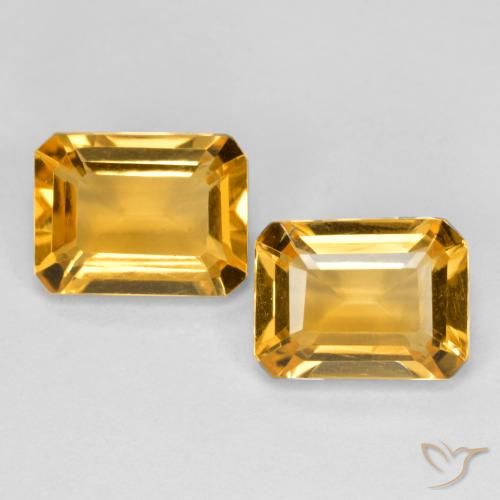 2.84ctw Natural Laranja-Ouro Citrino, Corte Esmeralda, VS