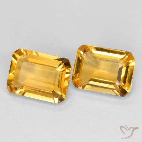 Pedras preciosas de Citrino Laranja-Ouro natural de 2.84 ct, Corte Octógono / Esmeralda, VS