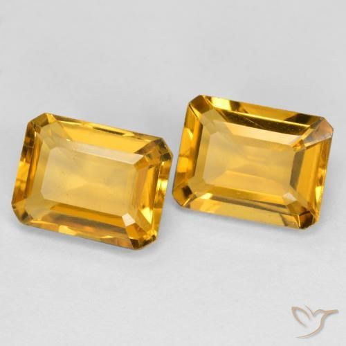 Pedras preciosas de Citrino Laranja-dourado médio natural de 2.93 ct, Corte Octógono / Esmeralda, VS