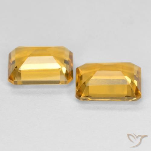 Pedras preciosas de Citrino Laranja-dourado médio natural de 2.93 ct, Corte Octógono / Esmeralda, VS
