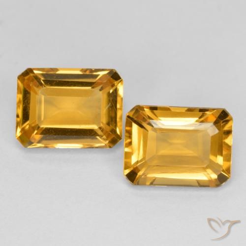 3.07ctw Natural Laranja-Ouro Citrino, Corte Esmeralda, VS