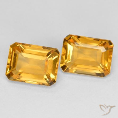 Pedras preciosas de Citrino Laranja-Ouro natural de 3.07 ct, Corte Octógono / Esmeralda, VS