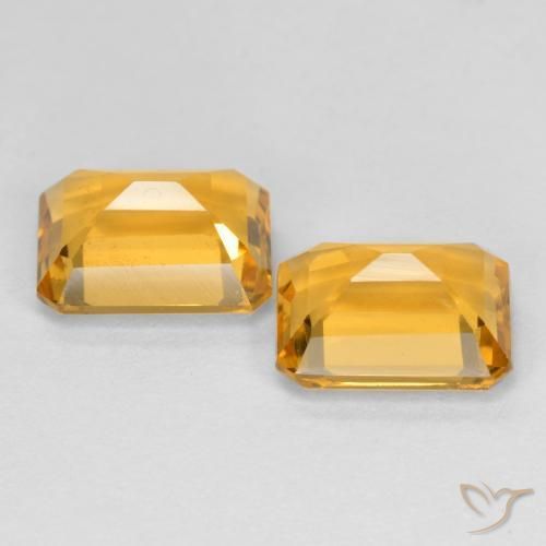 Pedras preciosas de Citrino Laranja-Ouro natural de 3.07 ct, Corte Octógono / Esmeralda, VS
