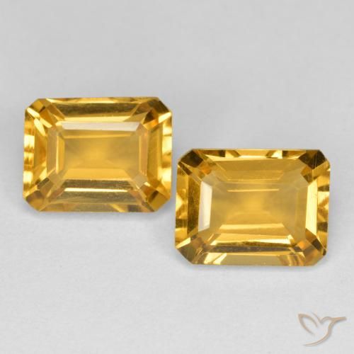 Pedras preciosas de Citrino Dourado natural de 3.02 ct, Corte Octógono / Esmeralda, VS