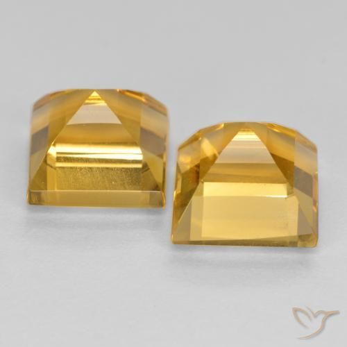 Pedras preciosas de Citrino Dourado Escuro natural de 3.65 ct, Quadrado, VS