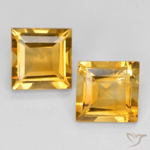 2.85ctw Natural Laranja Dourado Profundo Citrino, Quadrado, VS