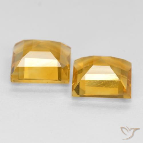Pedras preciosas de Citrino Laranja Dourado Profundo natural de 2.85 ct, Quadrado, VS