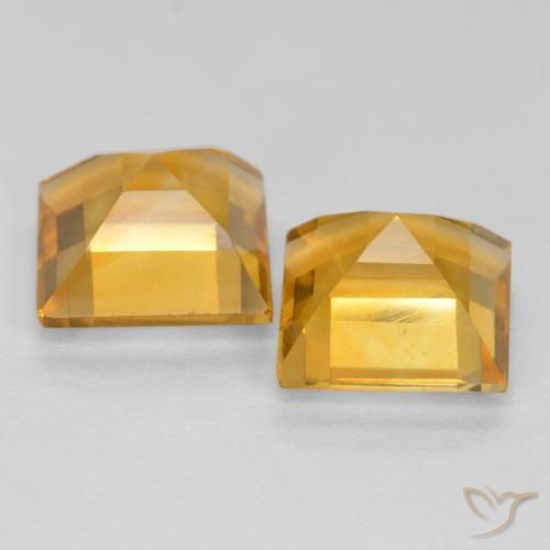 Pedras preciosas de Citrino Laranja Dourada natural de 3.28 ct, Quadrado, VS