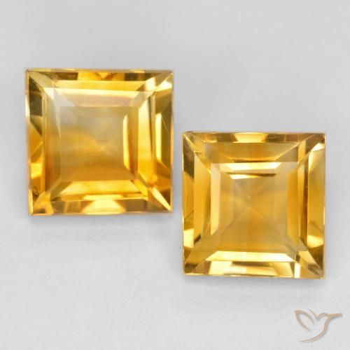 3.11ctw Natural Laranja Dourado Profundo Citrino, Quadrado, VS