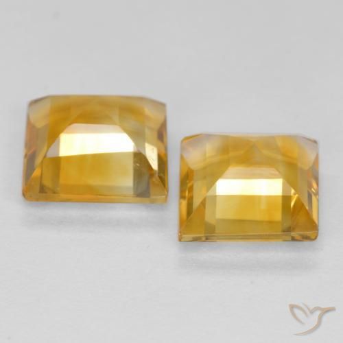 Pedras preciosas de Citrino Laranja Dourado Profundo natural de 3.11 ct, Quadrado, VS