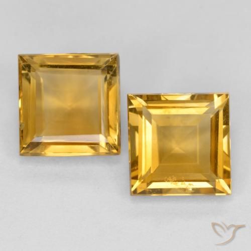 3.16ctw Natural Laranja Dourado Profundo Citrino, Quadrado, VS