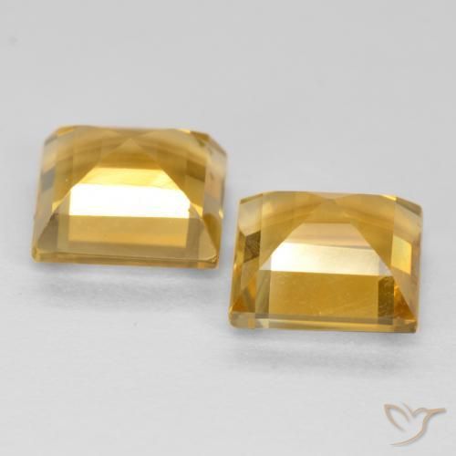 Pedras preciosas de Citrino Laranja Dourado Profundo natural de 3.16 ct, Quadrado, VS