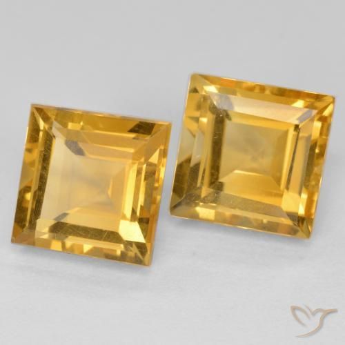 Pedras preciosas de Citrino Laranja Dourada natural de 3.78 ct, Quadrado, VS