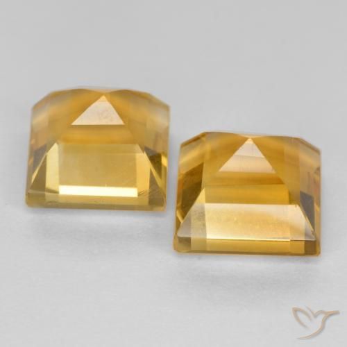 Pedras preciosas de Citrino Laranja Dourada natural de 3.78 ct, Quadrado, VS