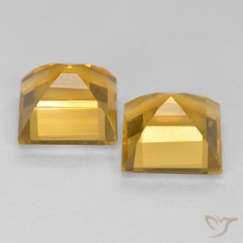 Pedras preciosas de Citrino Laranja Dourado Profundo natural de 3.35 ct, Quadrado, VS