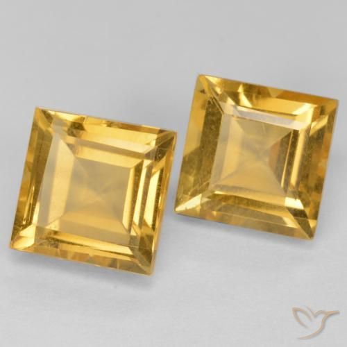 Pedras preciosas de Citrino Laranja Dourada natural de 3.88 ct, Quadrado, VS