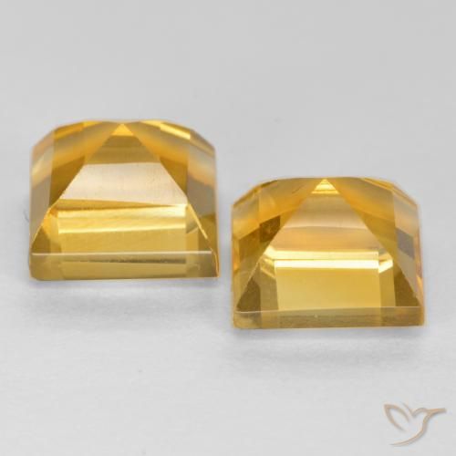 Pedras preciosas de Citrino Laranja Dourada natural de 3.88 ct, Quadrado, VS