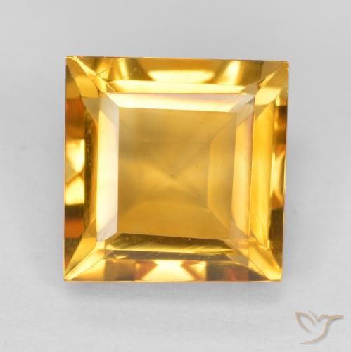 1.87ct Natural Laranja-dourado médio-claro Citrino, Quadrado, VVS-VS