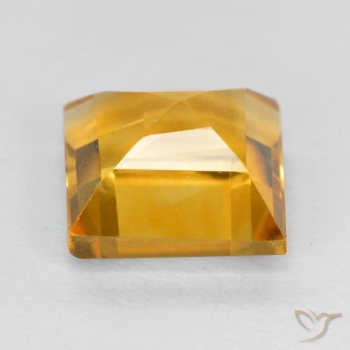 Citrino Laranja-dourado médio-claro Natural 1.87ct, Quadrado, VVS-VS