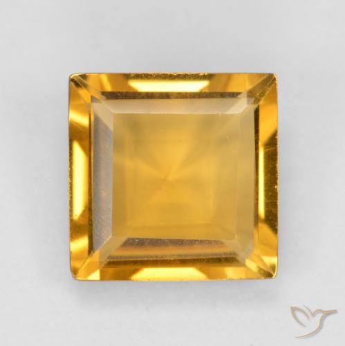 1.48ct Natural Laranja-Ouro Citrino, Quadrado, VS