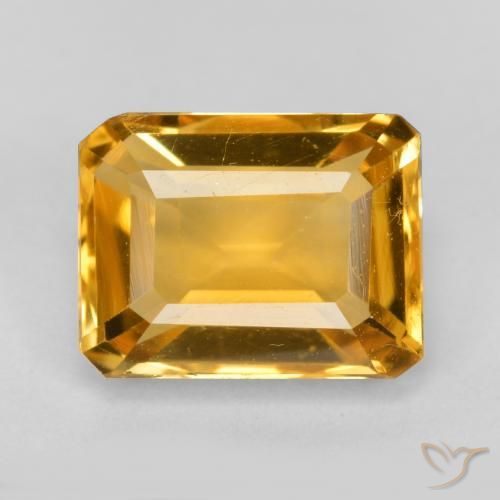 1.63ct Natural Laranja-Ouro Citrino, Corte Esmeralda, VS