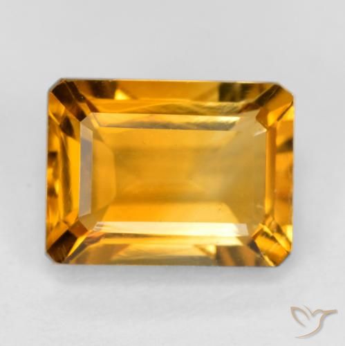 1.67ct Natural Laranja-Ouro Citrino, Corte Esmeralda, VS