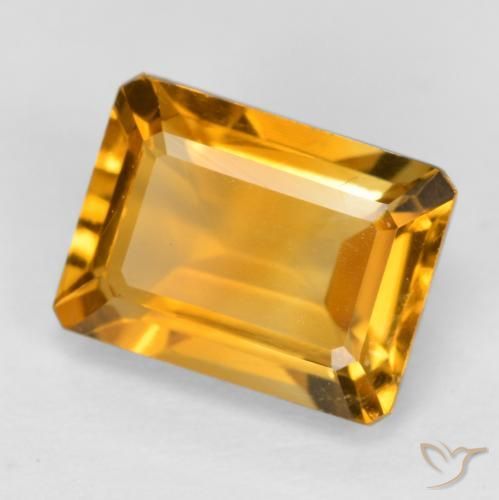 Citrino Laranja-Ouro Natural 1.67ct, Corte Octógono / Esmeralda, VS
