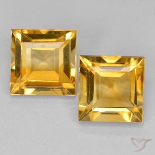 3.12ctw Natural ouro profundo Citrino, Quadrado, VS