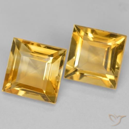 Pedras preciosas de Citrino ouro profundo natural de 3.12 ct, Quadrado, VS