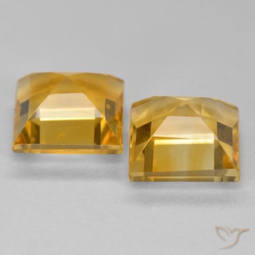 Pedras preciosas de Citrino ouro profundo natural de 3.12 ct, Quadrado, VS