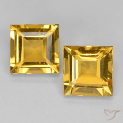 3.02ctw Natural ouro profundo Citrino, Quadrado, VS