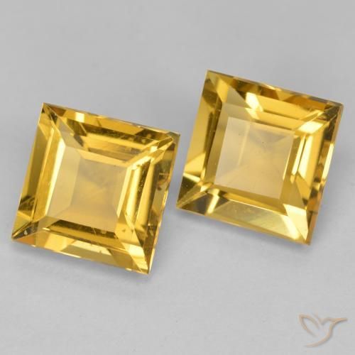 Pedras preciosas de Citrino ouro profundo natural de 3.02 ct, Quadrado, VS