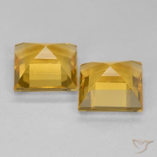 Pedras preciosas de Citrino ouro profundo natural de 3.02 ct, Quadrado, VS