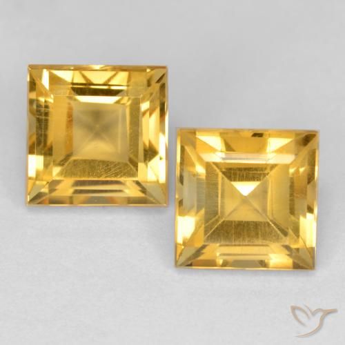 3.59ctw Natural Dourado Citrino, Quadrado, VS