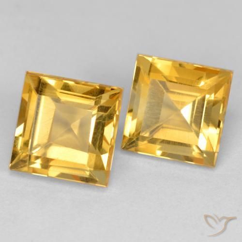 Pedras preciosas de Citrino Dourado natural de 3.59 ct, Quadrado, VS