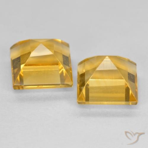 Pedras preciosas de Citrino Dourado natural de 3.59 ct, Quadrado, VS