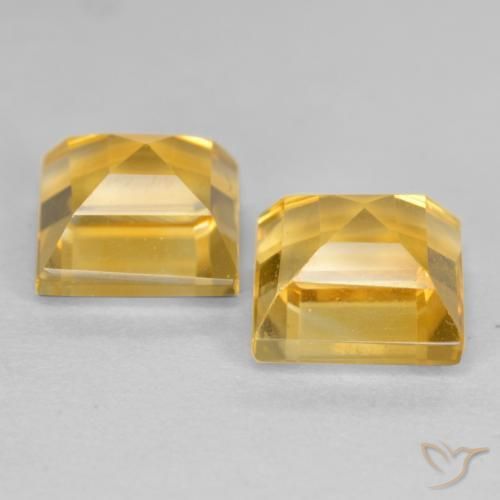 Pedras preciosas de Citrino Dourado natural de 3.65 ct, Quadrado, VS