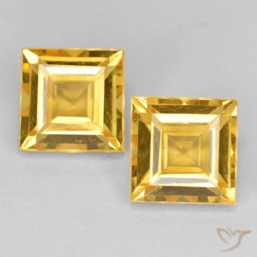 3.41ctw Natural Dourado Citrino, Quadrado, VS