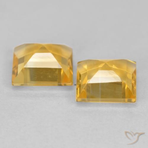 Pedras preciosas de Citrino Dourado médio natural de 2.87 ct, Quadrado, VS