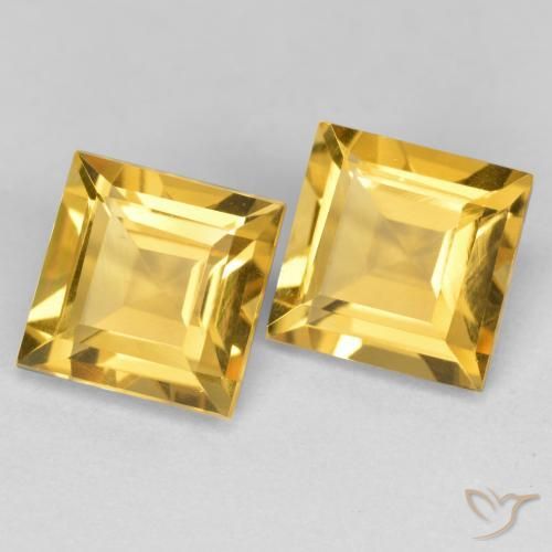 Pedras preciosas de Citrino Laranja Dourada natural de 2.99 ct, Quadrado, VS