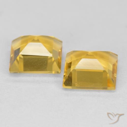 Pedras preciosas de Citrino Laranja Dourada natural de 2.99 ct, Quadrado, VS