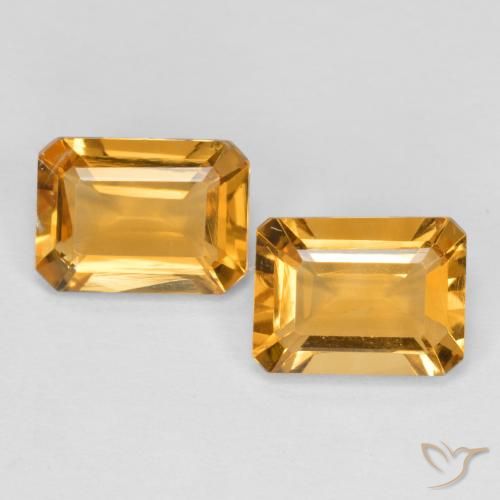 2.54ctw Natural Dourado Escuro Citrino, Corte Esmeralda, VVS-VS
