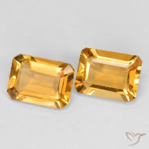 Pedras preciosas de Citrino Dourado Escuro natural de 2.54 ct, Corte Octógono / Esmeralda, VVS-VS