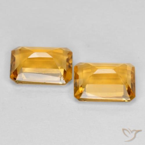 Pedras preciosas de Citrino Dourado Escuro natural de 2.54 ct, Corte Octógono / Esmeralda, VVS-VS