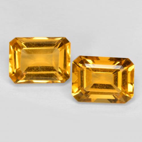 Pedras preciosas de citrino dourado natural de 3,02 ct, corte esmeralda, VVS-VS