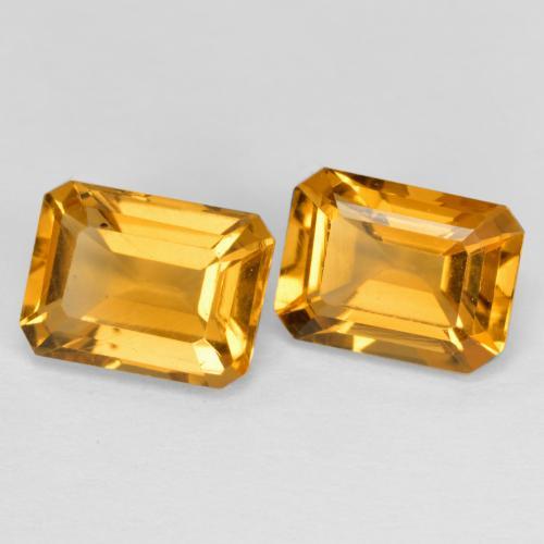 Pedras preciosas de citrino dourado natural de 3,02 ct, corte esmeralda, VVS-VS