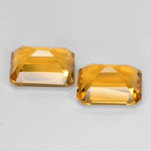 Pedras preciosas de citrino dourado natural de 3,02 ct, corte esmeralda, VVS-VS