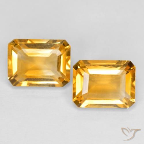 3.09ctw Natural Laranja Dourado Profundo Citrino, Corte Esmeralda, VVS-VS