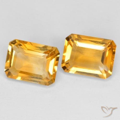 Pedras preciosas de Citrino Laranja Dourado Profundo natural de 3.09 ct, Corte Octógono / Esmeralda, VVS-VS
