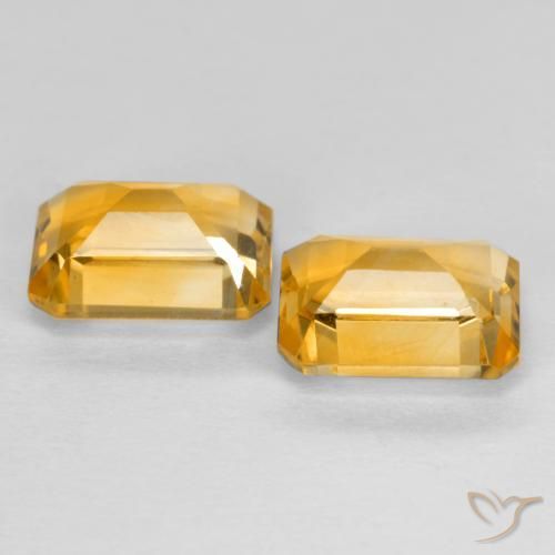 Pedras preciosas de Citrino Laranja Dourado Profundo natural de 3.09 ct, Corte Octógono / Esmeralda, VVS-VS